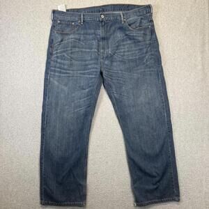 Levi's Men's Size 42x32 569 Medium Wash Blue Baggy Relaxed Fit Jeans